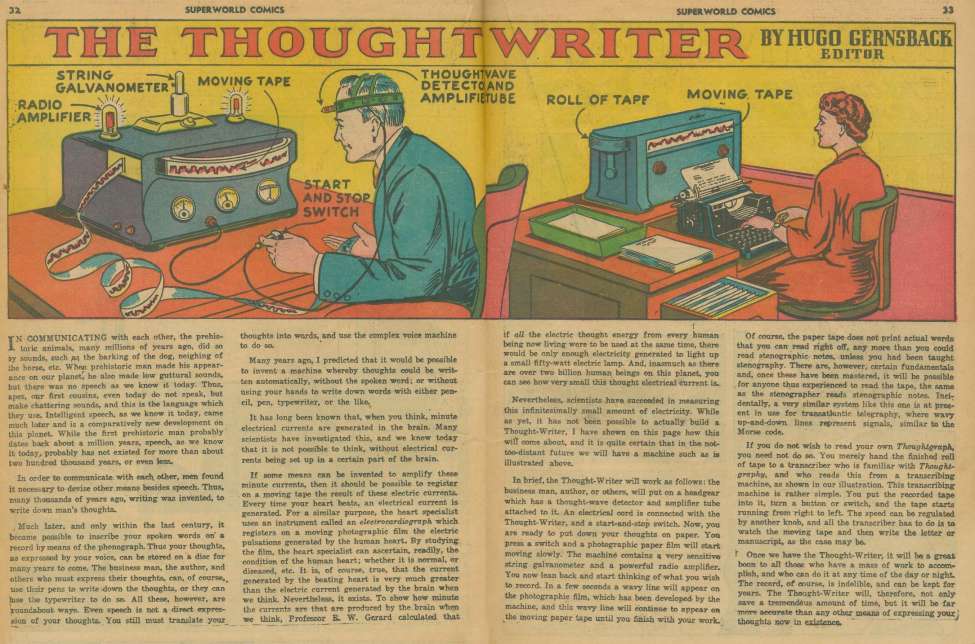 Superworld Comics #3, Aug 1940 32-3 Thoughtwriter