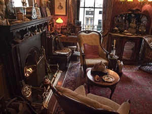 The sitting room of 221b Baker Street London