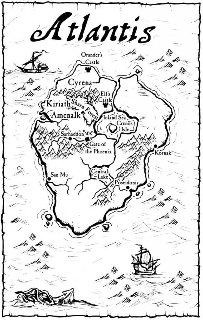 Can you be more classically pulp fantasy than Atlantis? A map of the lost continent, ala Kuttner -- though Adrian's work promises to fill in a number of blank spaces.