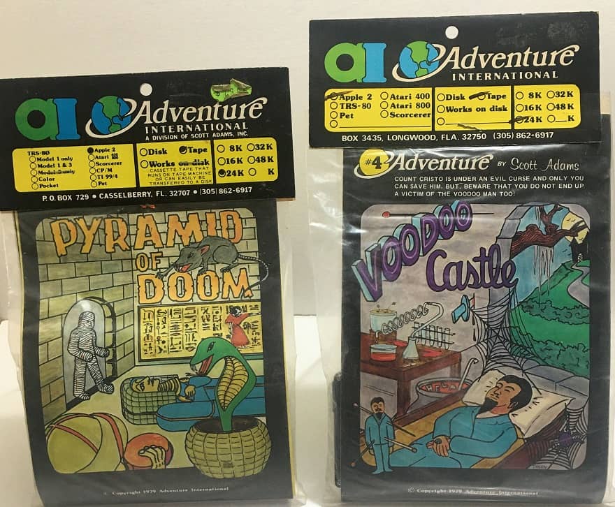 adventure # 8 - pyramid of doom - adventure #4 - voodoo castle - apple - adventure international-small