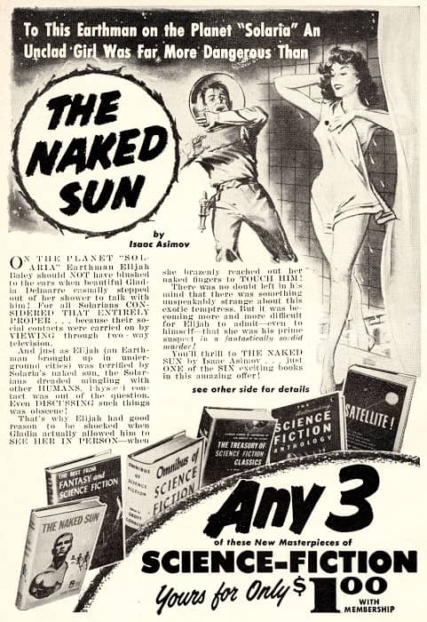 sfbc ad astounding 1957 11 back cover asimov naked sun-small