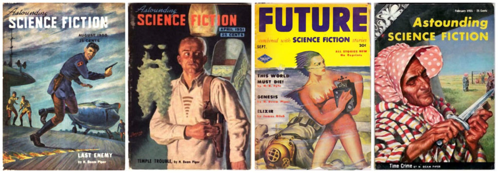 Four covers featuring Piper's Paratime stories